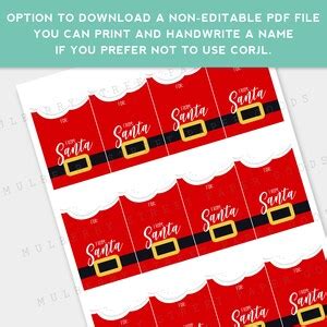 Printable Santa Claus Gift Tag Editable Christmas Gift Tag