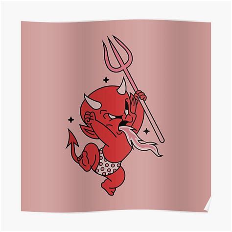 Angry Hot Stuff Devil Poster For Sale By Liluglyco Redbubble