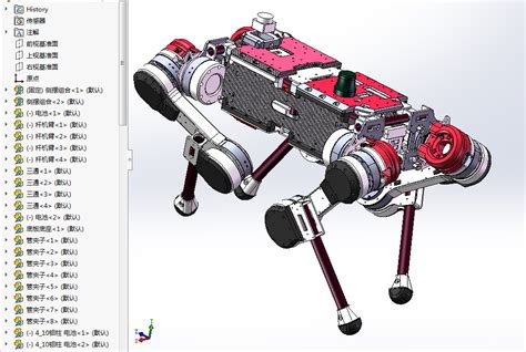 【机器人】缩比eth Anymal C四足机器人3d数模图纸 Solidworks设计 附stepsolidworks机器人 仿真秀干货文章