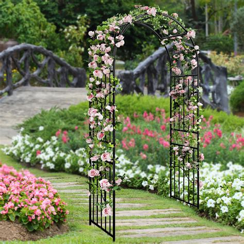 Dextrus Metal Garden Arch Trellises Metal Garden Arbor For Outdoor Plant Climbing Wedding