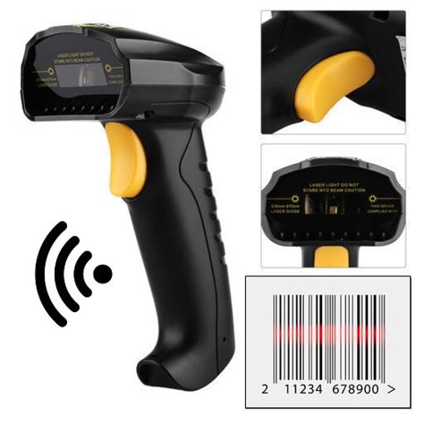 LETTORE BARCODE WIRELESS PISTOLA LASER CODICE A BARRE SCANNER SENZA