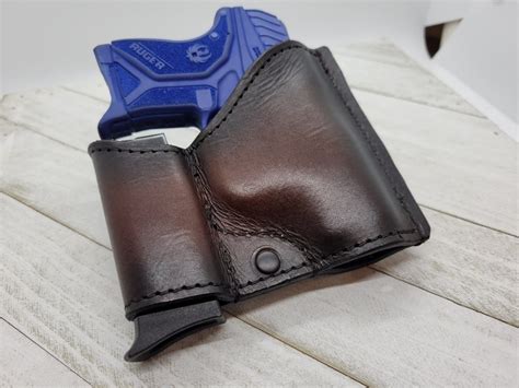 Ruger LCP 2 Holster, Ruger LCP Max Custom Leather Holster, Pocket Holster Magazine Pouch ...