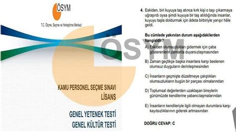 Kpss Sorular Ve Cevaplar Yay Nland M Sym Genel Yetenek