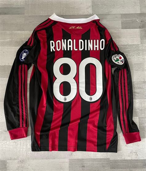 Maillot Ac Milan Ronaldinho Retro Vintage Classic Etsy France