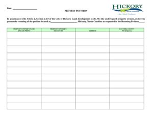 Fillable Online Hickorync Rezoning Protest Petition Form Hickorync