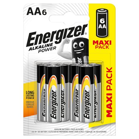 Energizer Alkaline Power AA Batteries 6 Pack Home Accessories