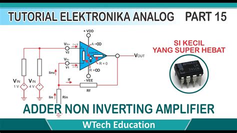 Konsep Adder Non Inverting Amplifier Op Amp Youtube