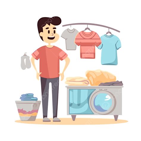 Man Doing Laundry Clipart