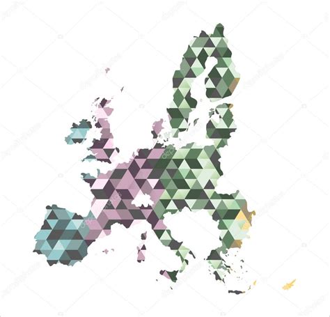 Unia Europejska Mapa W Stylu Wielok Tne Stock Vector By Mitay