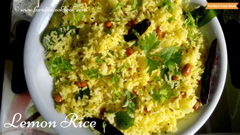 Lemon Rice Pulihora Chitranna South Indian Recipe Faridas Cook Book