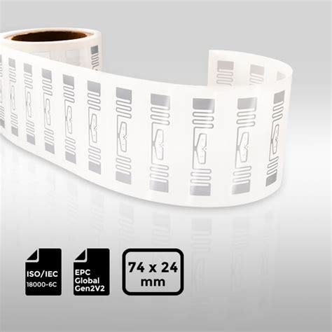 UHF RFID Wet Inlay Impinj Monza4E 74x24mm ISO18000 6C RFID LABEL