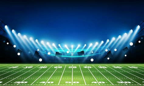 Football arena field with bright stadium lights vector design Vector ...