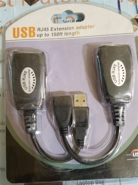 150 Ft Length USB Male To RJ45 Over Cat5 5e 6 Extension Adapter Female