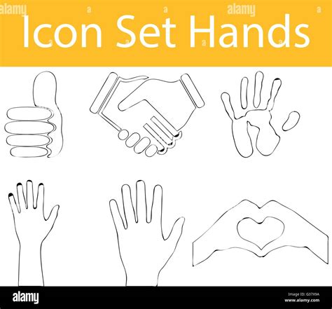 Drawn Doodle Lined Icon Set Hands I With 6 Icons For Different Purchase