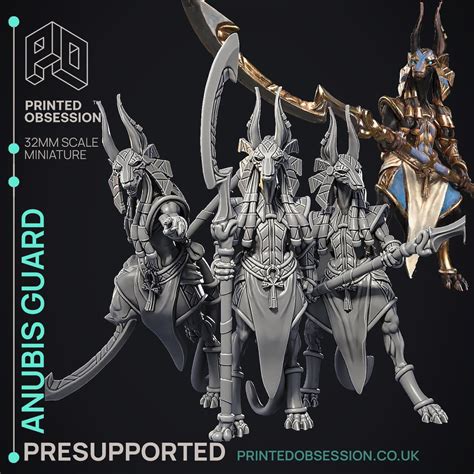 Anubis Guards Court Of Anubis 32mm Scale Printed Obsession 3d Printed Miniature Etsy