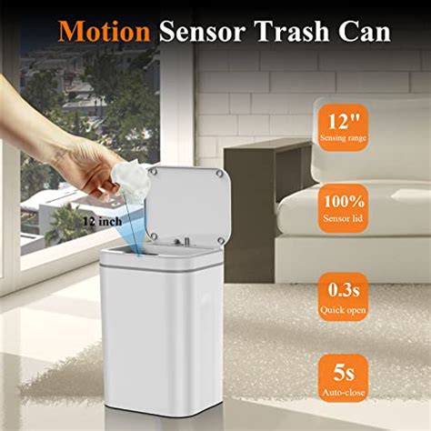 Snapklik Jhzwd Rechargeable Motion Sensor Bathroom Trash Can