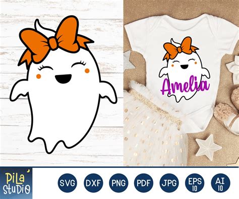 Girl Ghost Svg Cute Ghost Svg Boo Svg Funny Halloween Svg Halloween