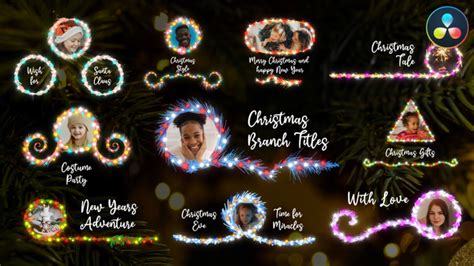 Christmas Branch Titles And Lower Thirds For DaVinci Resolve DaVinci