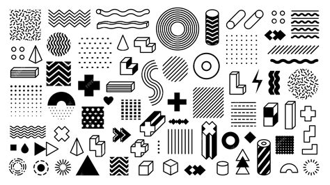 Premium Vector Memphis Geometric Shapes Trendy Graphic Element