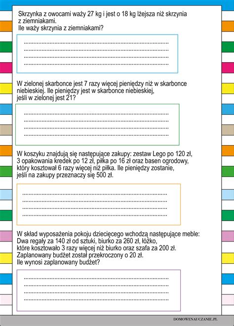 Zadania Tekstowe Edukacja Domowa W Praktyce
