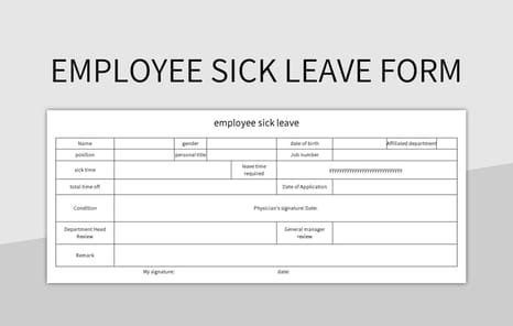 Employee Sick Leave Form Excel Template And Google Sheets File For Free ...