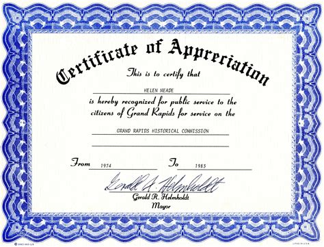 Appreciation Certificate Templates Free Download - Sports Certificate ...