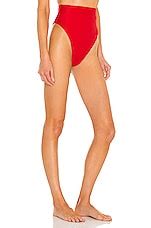 Nookie High Waisted Bikini Bottom In Red Rib REVOLVE