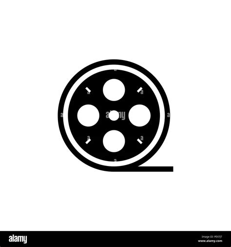 film reel icon. vector illustration black on white background Stock ...