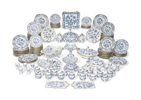 A COMPOSITE MEISSEN 'BLUE ONION' PATTERN PART DINNER-SERVICE , LATE ...