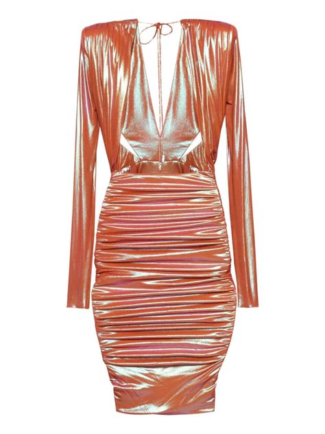 Orange Draped Detail Dress Alexandre Vautier Women Alexandre