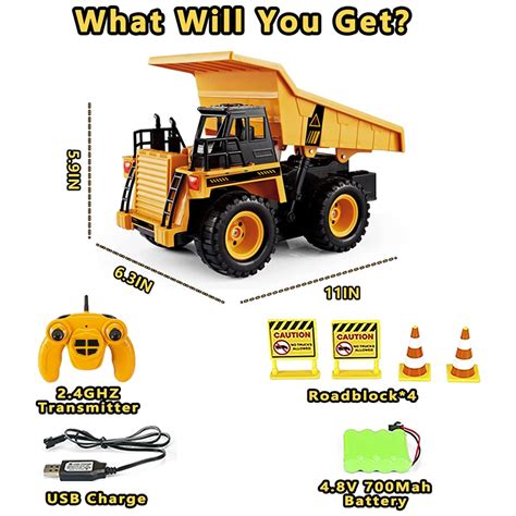 Remote Control Dump Truck Toy for Kids, RC Cars RC Construction Vehicle ...