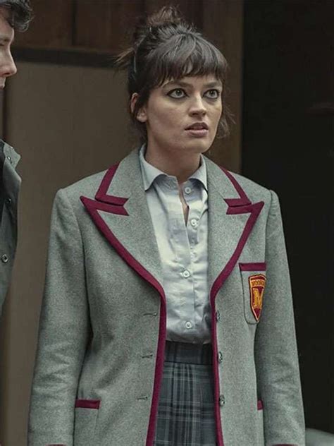 Maeve Wiley Sex Education Gray Blazer Coat