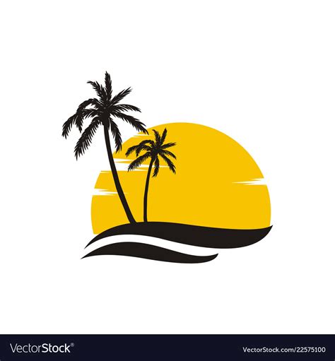 Palm tree logo Royalty Free Vector Image - VectorStock