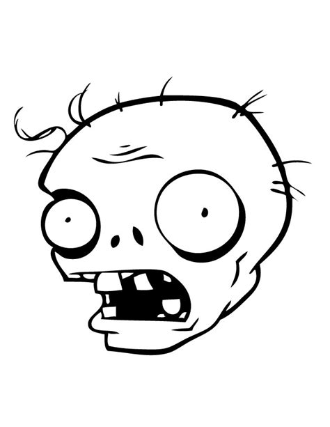 Zombie Head Coloring Page Coloring Pages