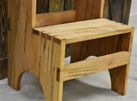 Spalted Maple Wooden Step Stool Stepping Tool Handmade Etsy