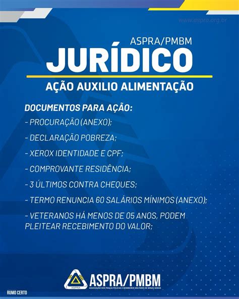 ASPRA PMBM Associados podem acionar corpo jurídico da ASPRA PMBM