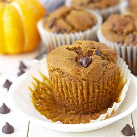 Vegan Gluten Free Pumpkin Muffins With Chocolate Chips Delightful