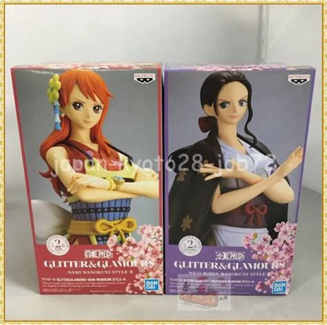 One Piece Nami Robin Figure A Set Of Glitter Glamours Wano Kuni New