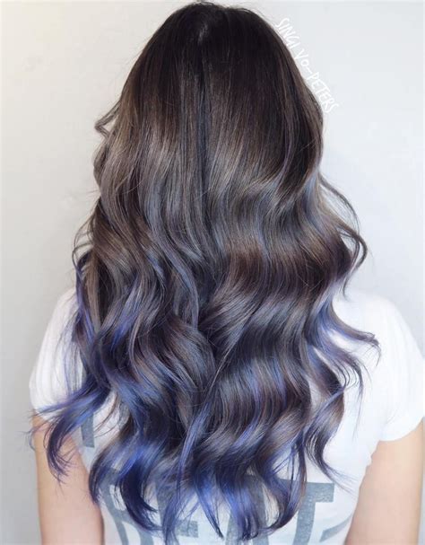 Pastel+Blue+Balayage+For+Brown+Hair Lavender Hair Ombre, Purple Ombre ...