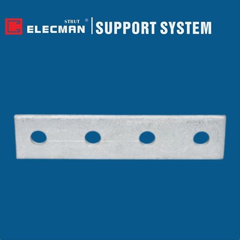 Plain Galvanized Steel Strut Flat Fittings Four Holes 2X4 Splice Plates