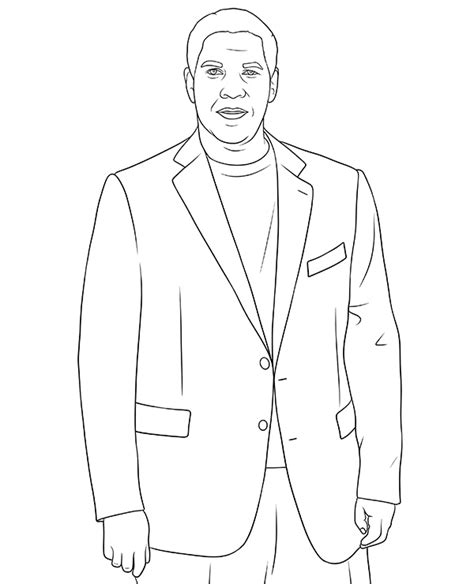 Denzel Washington Coloring Page Actor