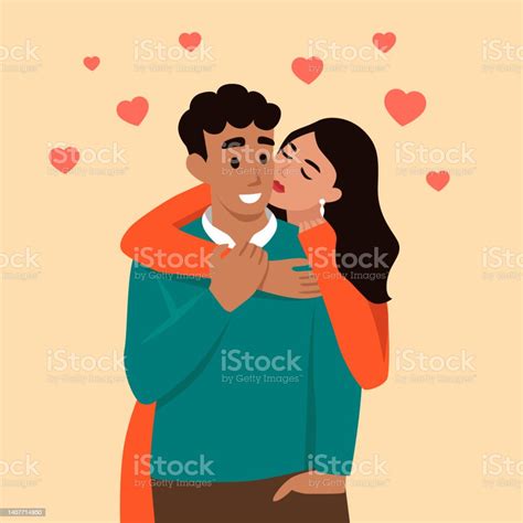 Couple In Love Man And Woman Embracing Each Other Affectionately