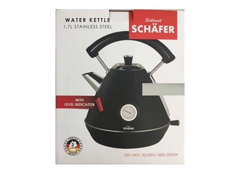 Schäfer RVS waterkoker 1 7L Retro Design Met thermostaat 2200W