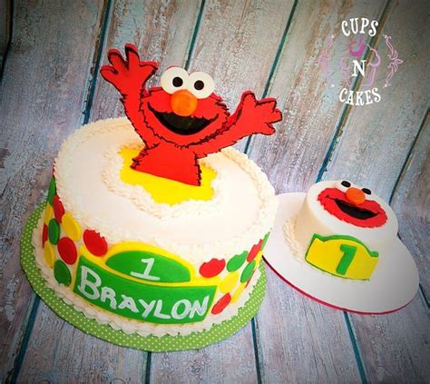 Elmo 1st Birthday Decorated Cake By Cups N Cakes Cakesdecor