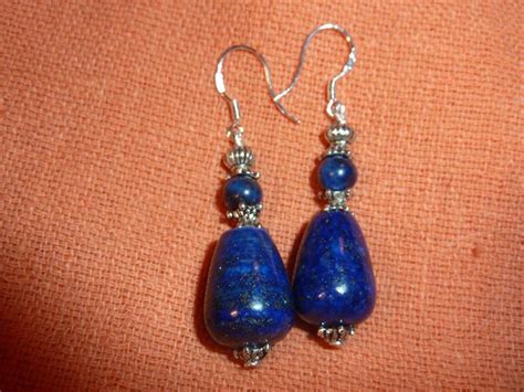 Boucles D Oreilles Lapis Lazuli Et Plaqu Argent