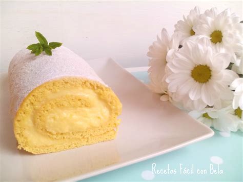 Recetas Fácil con Bela Brazo de gitano relleno de crema pastelera