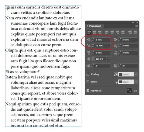 Adobe Indesign Auto Indent When Wrapping A Long Line To The Second