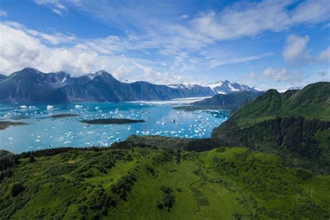 Aerial Resurrection Bay Bear Glacier Lake - Toby Harriman