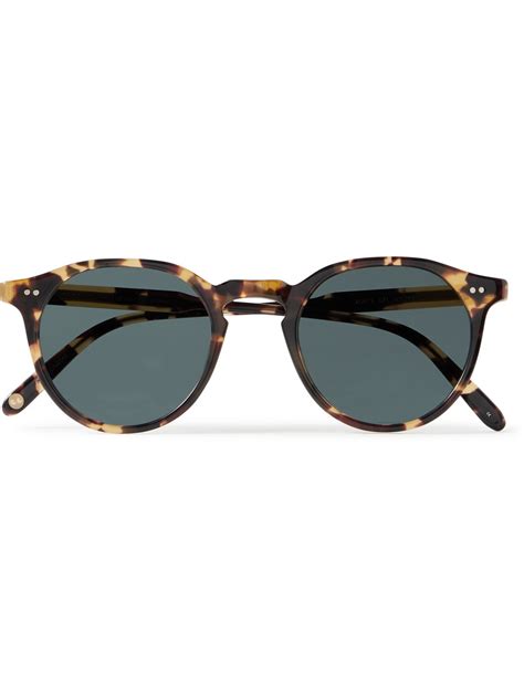 Garrett Leight Royce Round Frame Acetate Sunglasses Tortoiseshell Editorialist