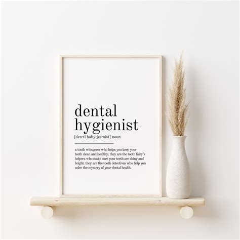 Dental Hygienist Definition Print Wall Art Prints Quote Print Ts For Her Modern Minimalist